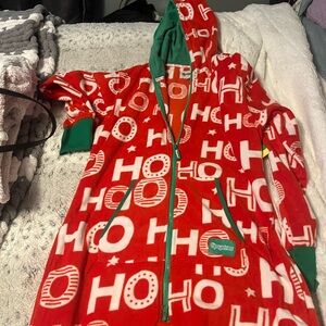 Tipsy Elves Red and Green Ho Ho Ho Pajama Onesie